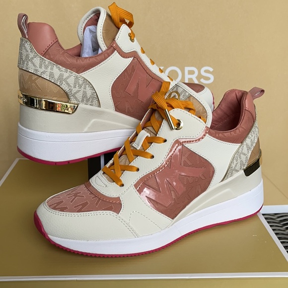 Michael Kors Crista Trainer MK Outline Jacquard 49F1CRFS2Y SNST RS MLTI WMNS - Picture 9 of 16